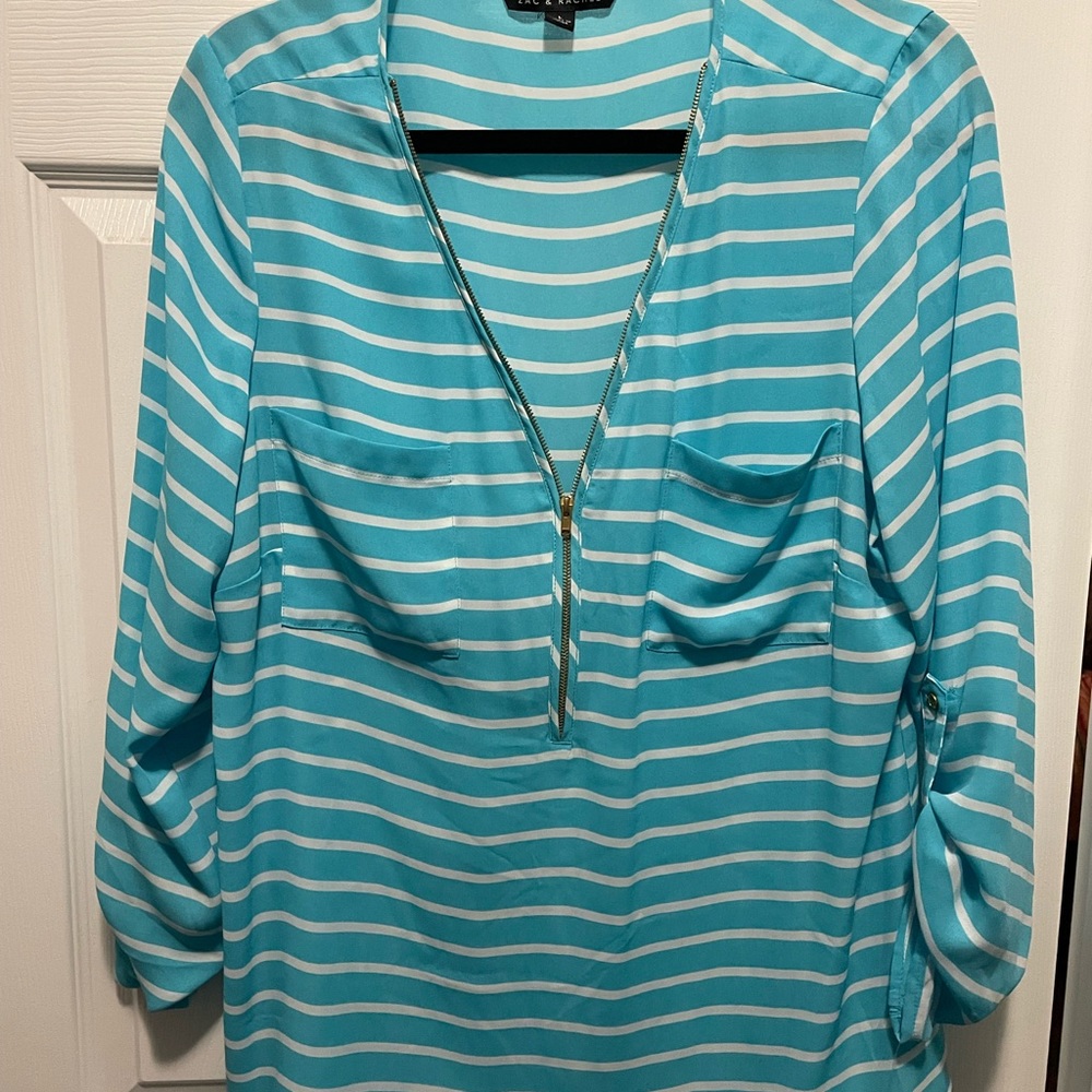 Zac and Rachel stripe blouse size large